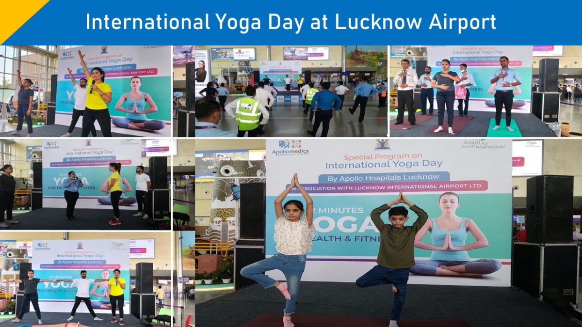 International Yoga Day at Lucknow Airport - Apollo Lucknow